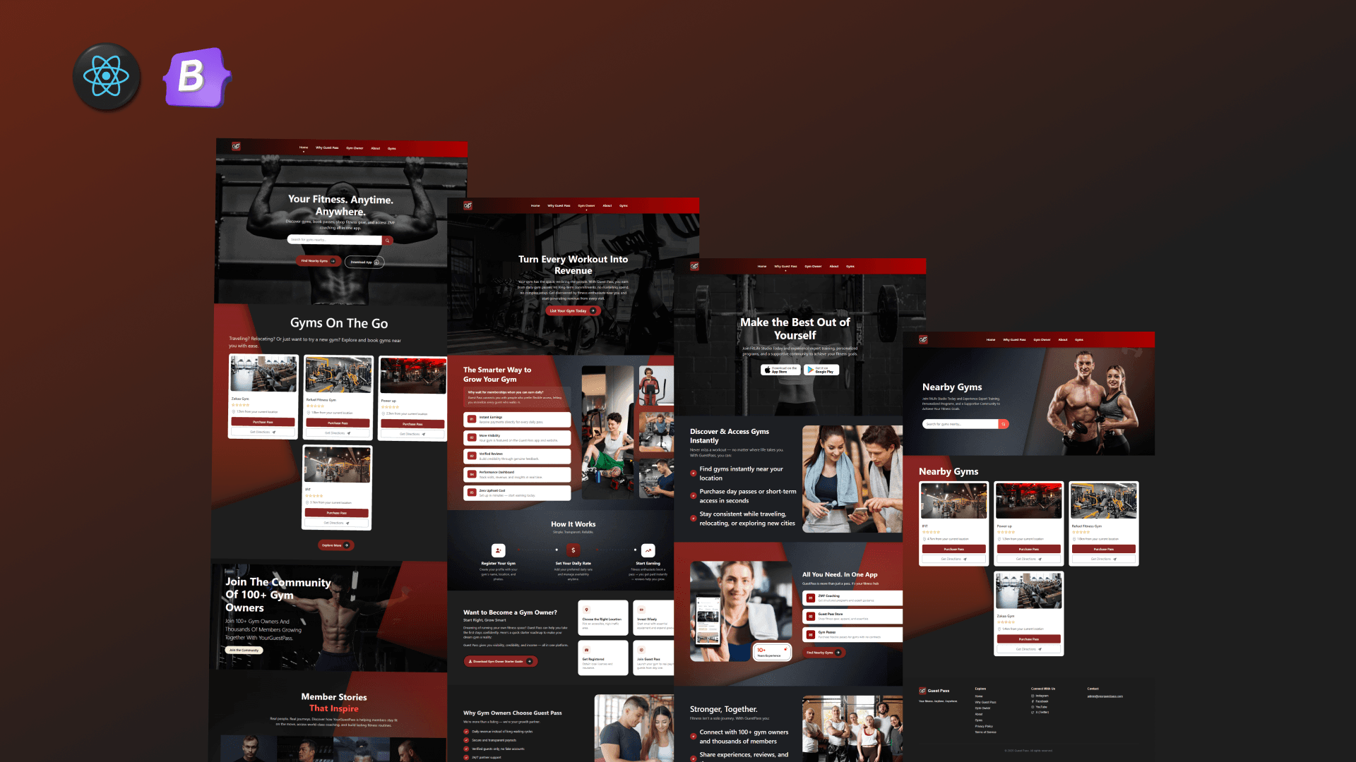 Location-Based Gym Finder Web Application - Mockup 1